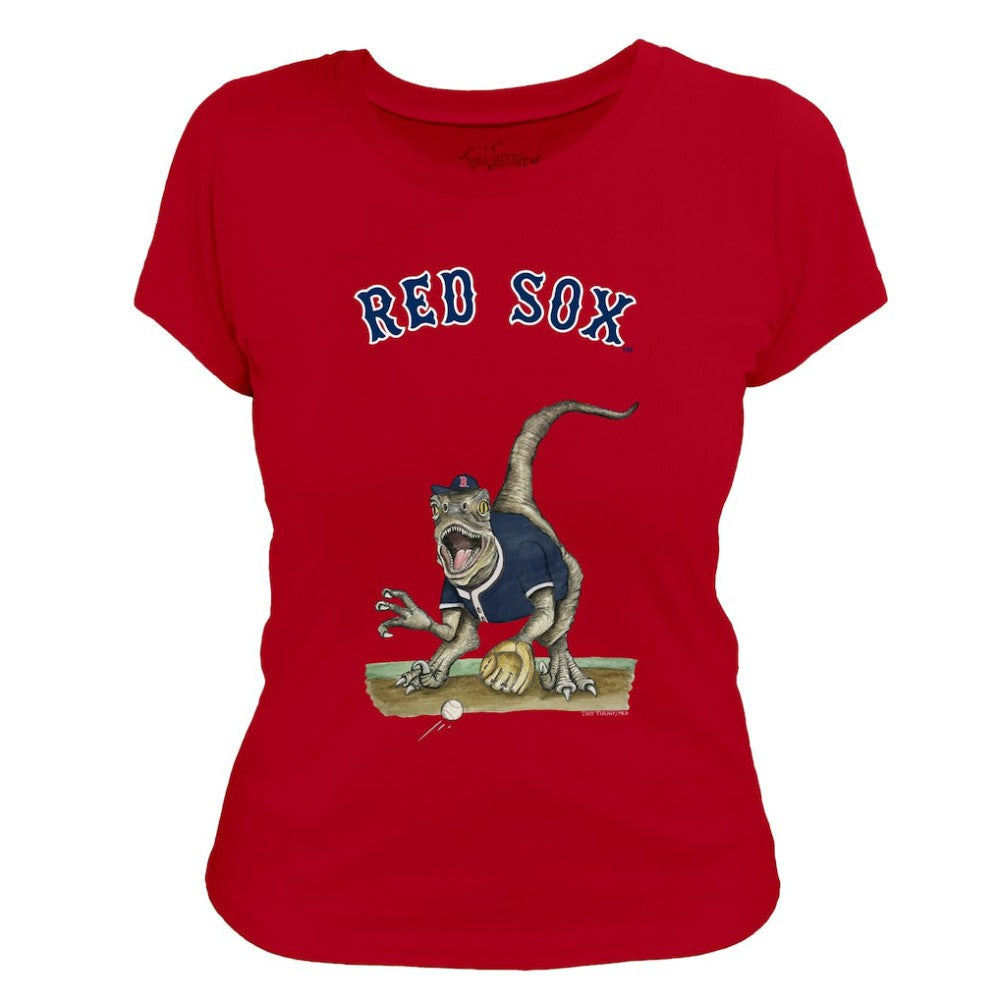Boston Red Sox Tiny Turnip Women's Velociraptor T-Shirt - Red - MLB Sale