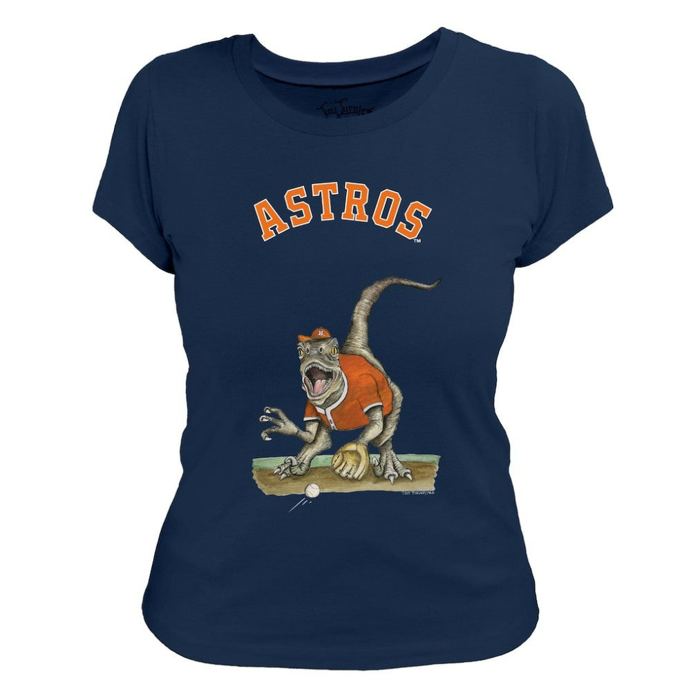 Houston Astros Tiny Turnip Women's Velociraptor T-Shirt - Navy - MLB Online
