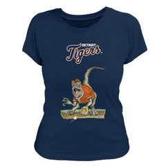 Detroit Tigers Tiny Turnip Women's Velociraptor T-Shirt - Navy - MLB Lifestyle