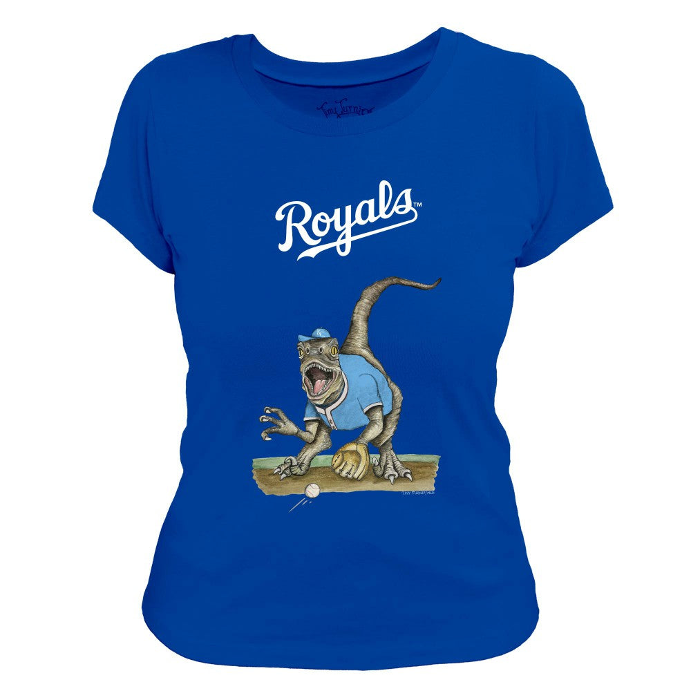 Kansas City Royals Tiny Turnip Women's Velociraptor T-Shirt - Royal - MLB on Sale