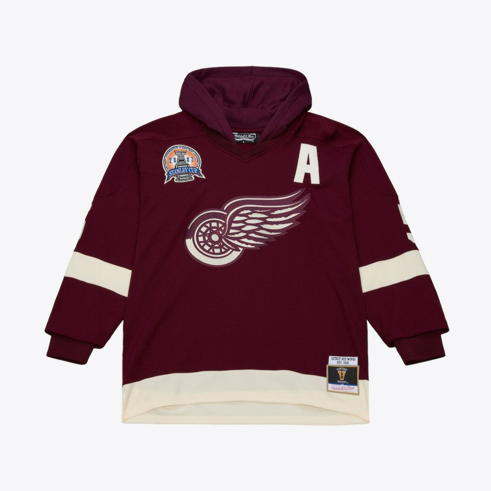 Detroit Red Wings Mitchell & Ness x Just Don Jersey Hoodie - Crimson - NHL 203159314