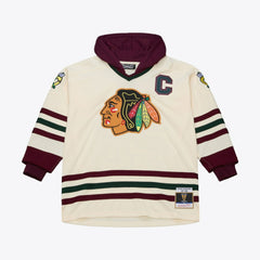 Chicago Blackhawks Mitchell & Ness x Just Don Jersey Hoodie - Cream - NHL 203159315