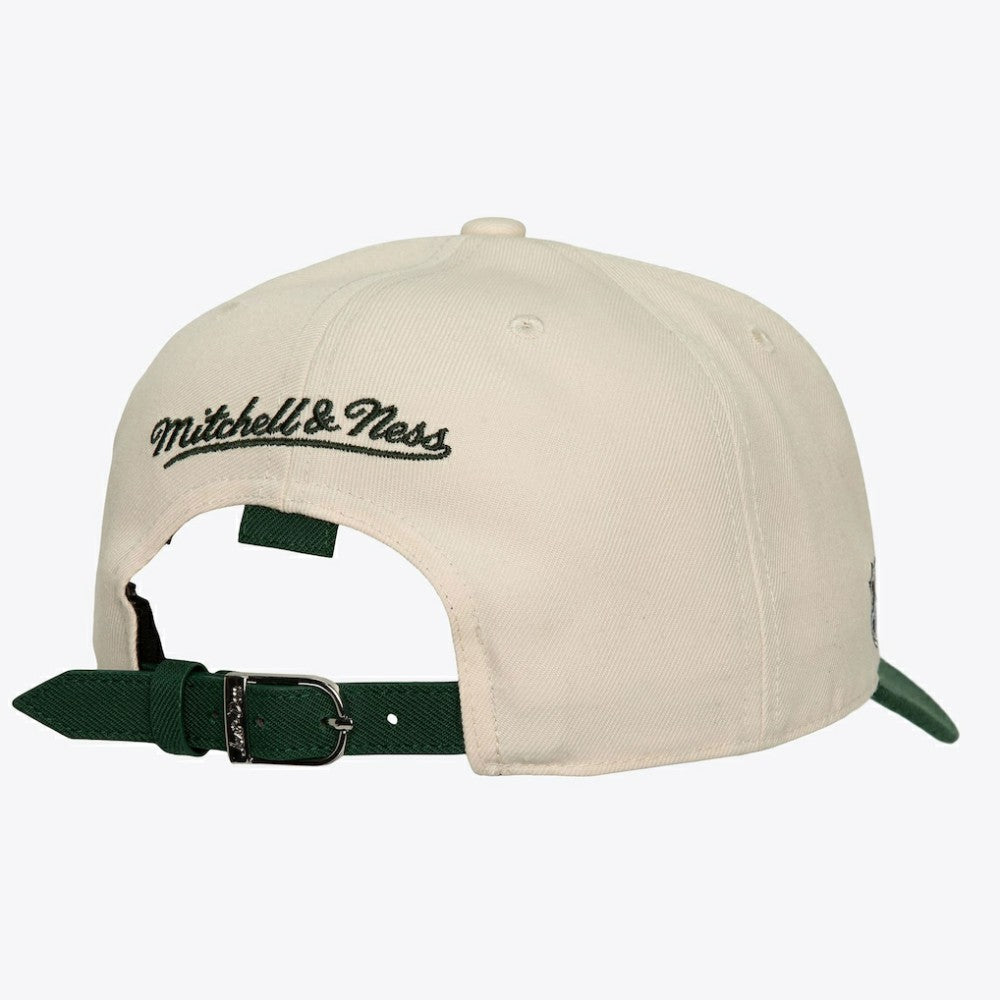 Toronto Maple Leafs Mitchell & Ness x Just Don Wave Script Pro Strapback Hat - Cream/Green - NHL 203159324
