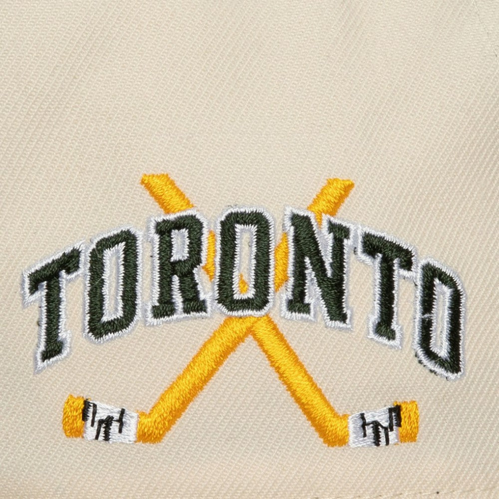 Toronto Maple Leafs Mitchell & Ness x Just Don Wave Script Pro Strapback Hat - Cream/Green - NHL 203159324