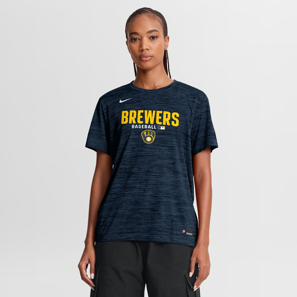Milwaukee Brewers Nike Women's Authentic Collection Velocity Dri-FIT T-Shirt - Navy - Nike Online