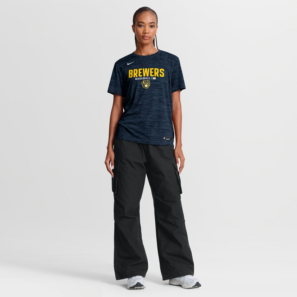 Milwaukee Brewers Nike Women's Authentic Collection Velocity Dri-FIT T-Shirt - Navy - Nike Online