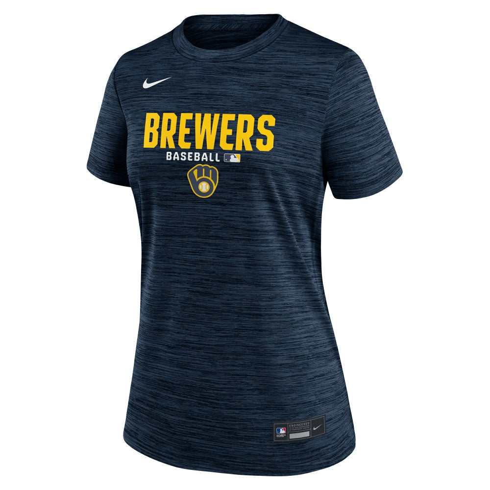Milwaukee Brewers Nike Women's Authentic Collection Velocity Dri-FIT T-Shirt - Navy - Nike Online