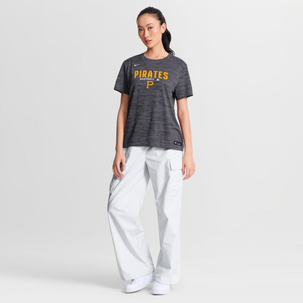 Pittsburgh Pirates Nike Women's Authentic Collection Velocity Dri-FIT T-Shirt - Black - Nike Lifestyle