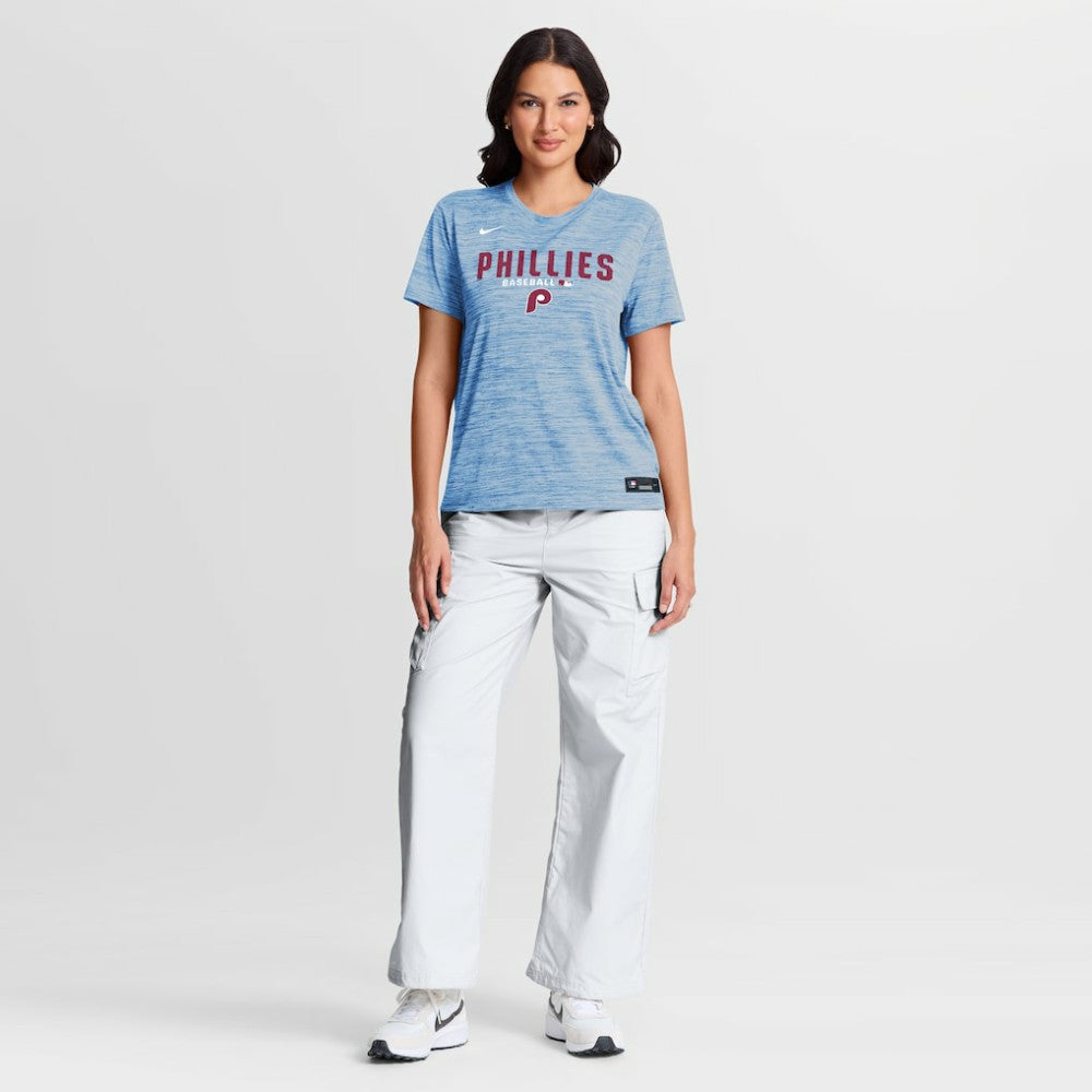 Philadelphia Phillies Nike Women's Authentic Collection Alternate Logo Velocity Dri-FIT T-Shirt - Light Blue - Nike Discount