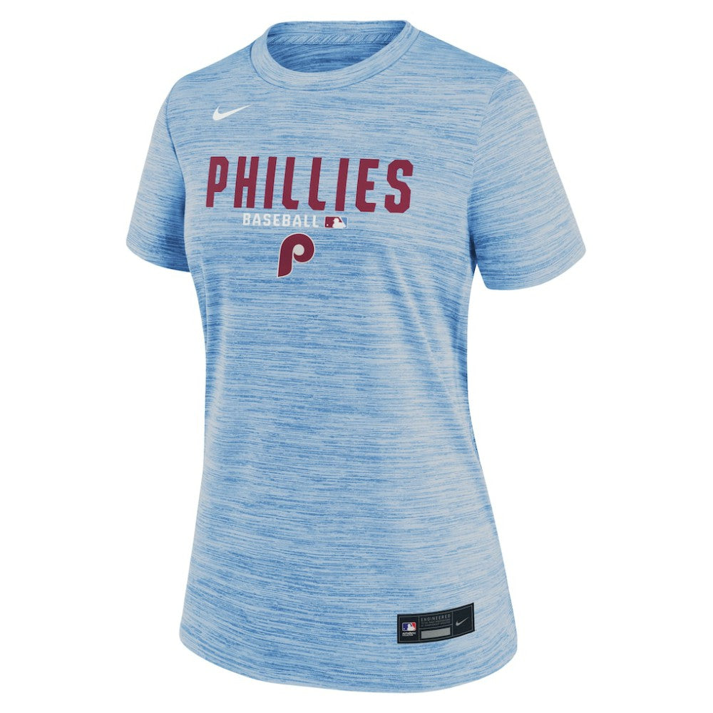 Philadelphia Phillies Nike Women's Authentic Collection Alternate Logo Velocity Dri-FIT T-Shirt - Light Blue - Nike Discount