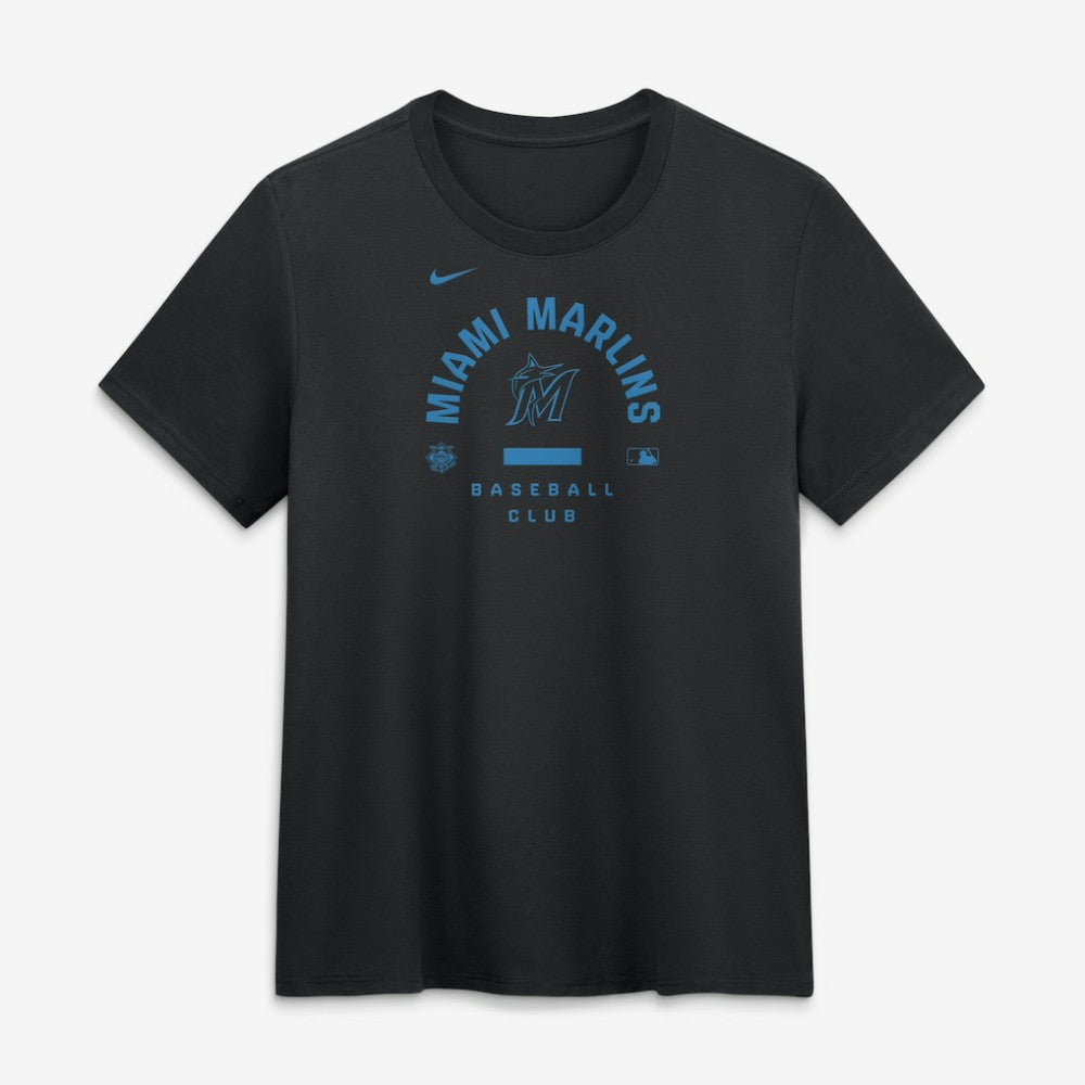 Miami Marlins Nike Women's Authentic Collection Early Work Tri-Blend Dri-FIT T-Shirt - Black - Nike Sale