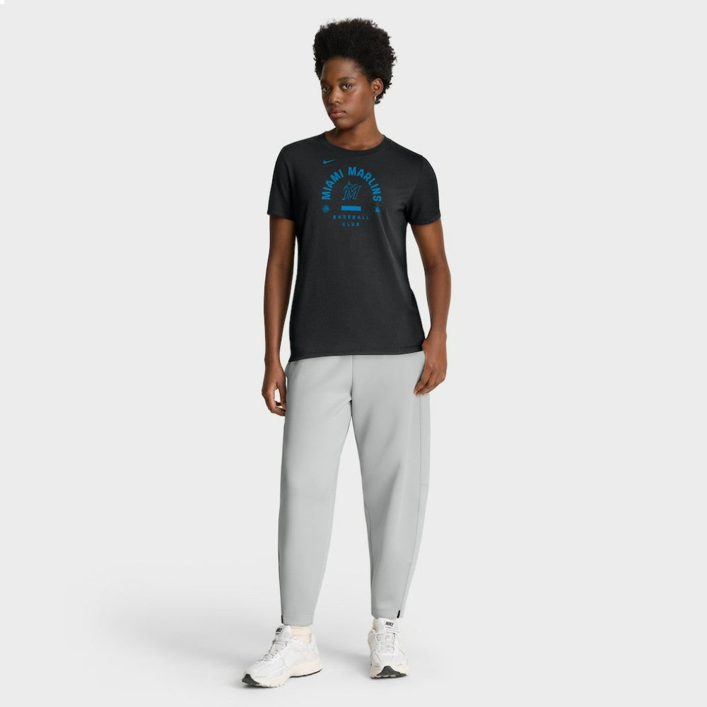 Miami Marlins Nike Women's Authentic Collection Early Work Tri-Blend Dri-FIT T-Shirt - Black - Nike Sale