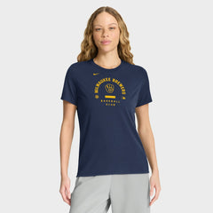 Milwaukee Brewers Nike Women's Authentic Collection Early Work Tri-Blend Dri-FIT T-Shirt - Navy - Nike Lifestyle
