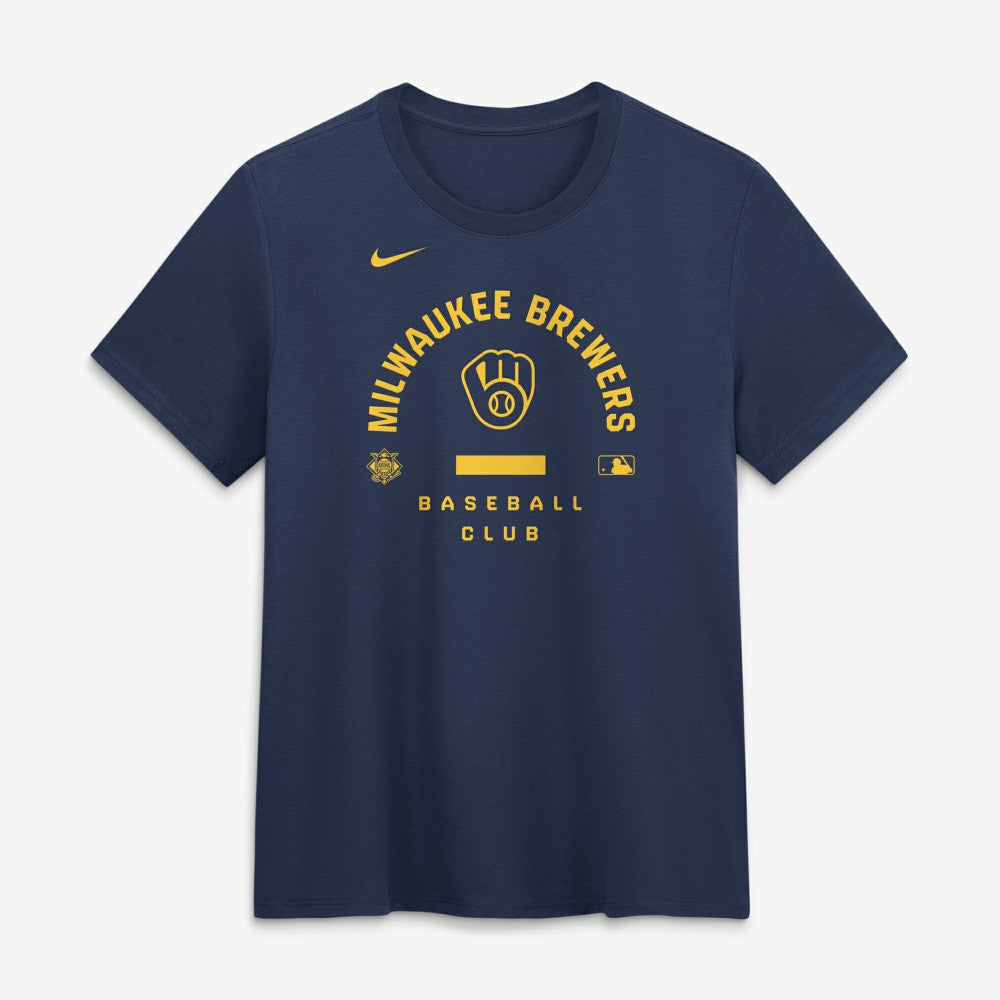 Milwaukee Brewers Nike Women's Authentic Collection Early Work Tri-Blend Dri-FIT T-Shirt - Navy - Nike Lifestyle