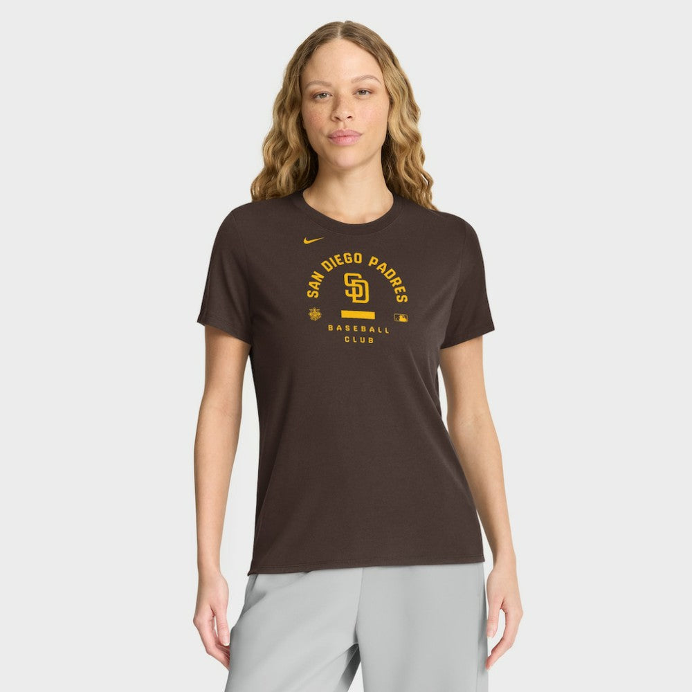 San Diego Padres Nike Women's Authentic Collection Early Work Tri-Blend Dri-FIT T-Shirt - Brown - Nike Lifestyle