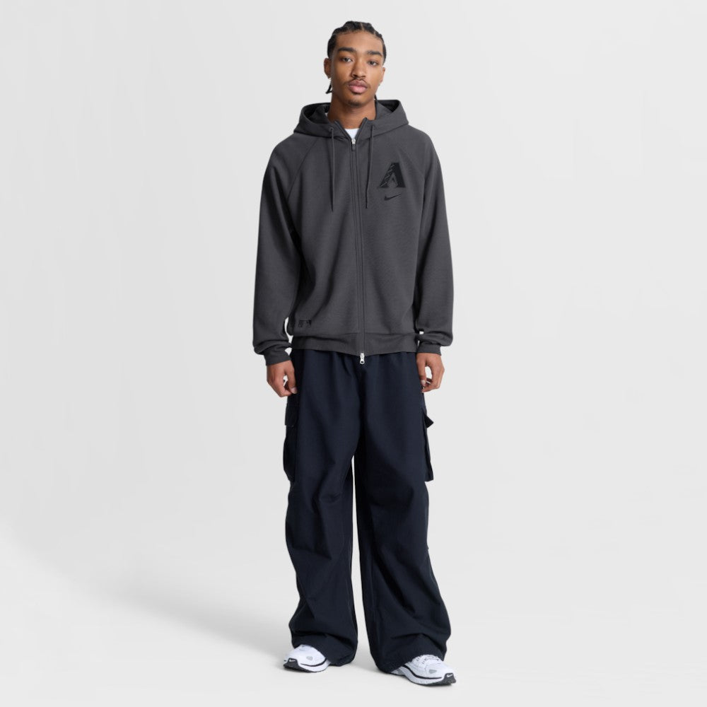 Arizona Diamondbacks Nike Authentic Collection Player Raglan Dri-FIT Full-Zip Hoodie - Anthracite - Nike Lifestyle