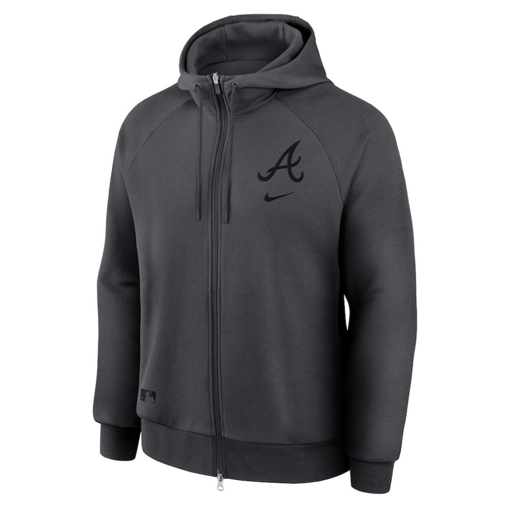 Atlanta Braves Nike Authentic Collection Player Raglan Dri-FIT Full-Zip Hoodie - Anthracite - Nike on Sale