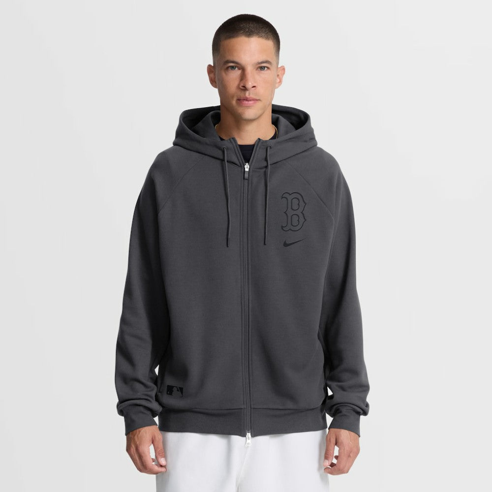 Boston Red Sox Nike Authentic Collection Player Raglan Dri-FIT Full-Zip Hoodie - Anthracite - Nike Lifestyle