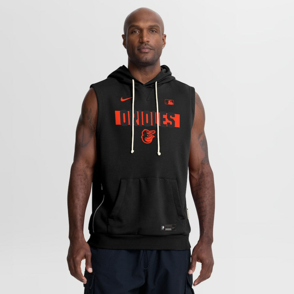 Baltimore Orioles Nike Authentic Collection Standard Issue Dri-FIT Sleeveless Hoodie - Black - Nike Lifestyle