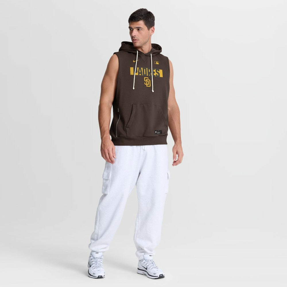 San Diego Padres Nike Authentic Collection Standard Issue Dri-FIT Sleeveless Hoodie - Brown - Nike Lifestyle