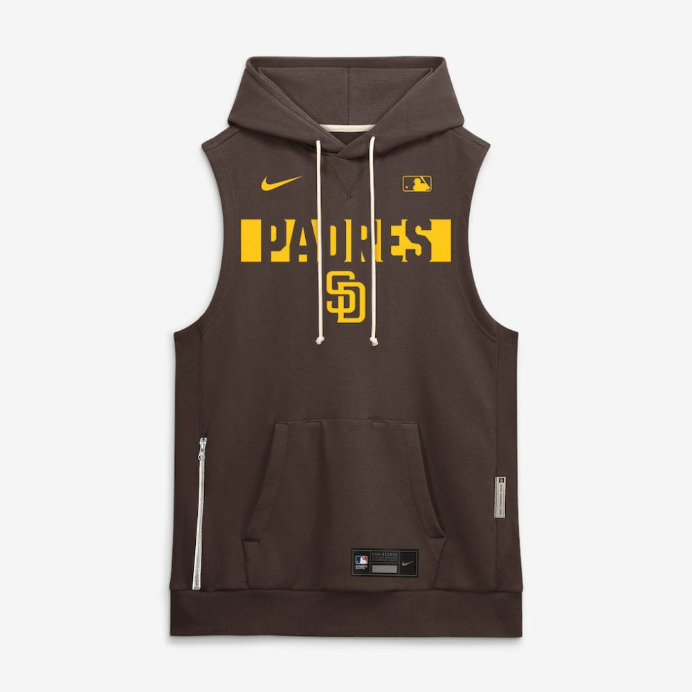 San Diego Padres Nike Authentic Collection Standard Issue Dri-FIT Sleeveless Hoodie - Brown - Nike Lifestyle