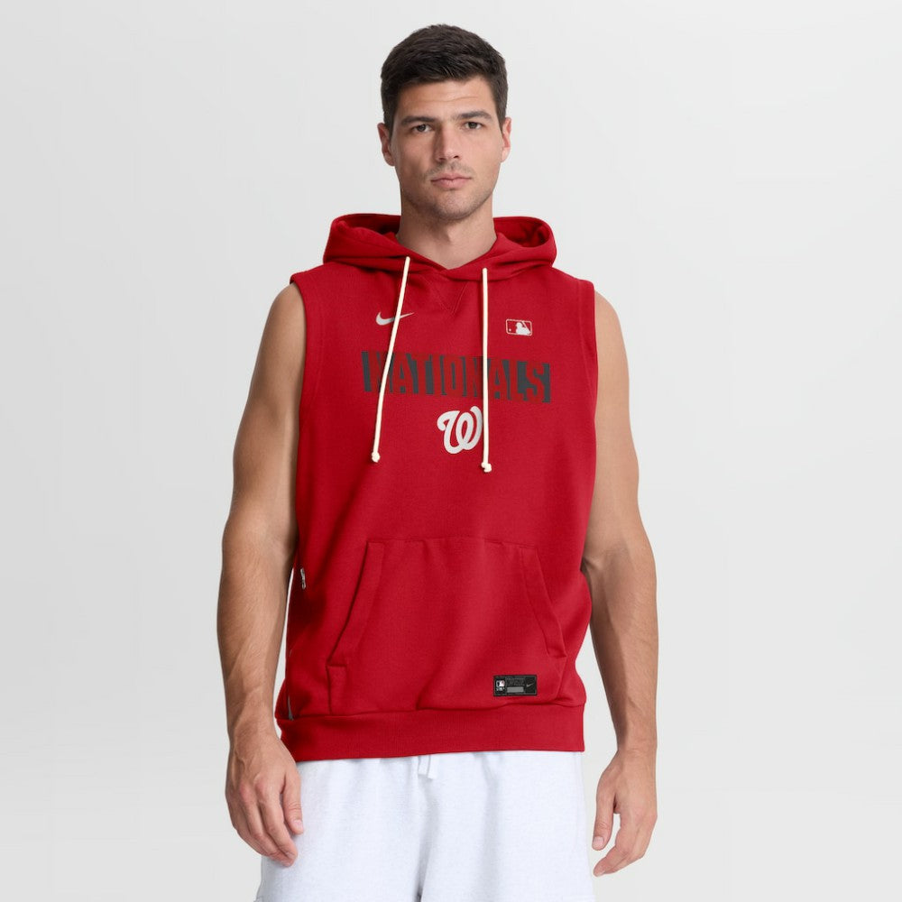 Washington Nationals Nike Authentic Collection Standard Issue Dri-FIT Sleeveless Hoodie - Red - Nike Sale