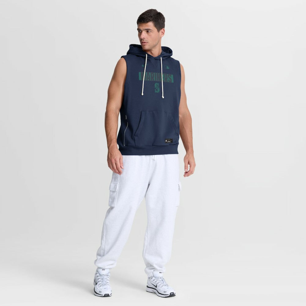 Seattle Mariners Nike Authentic Collection Standard Issue Dri-FIT Sleeveless Hoodie - Navy - Nike Online