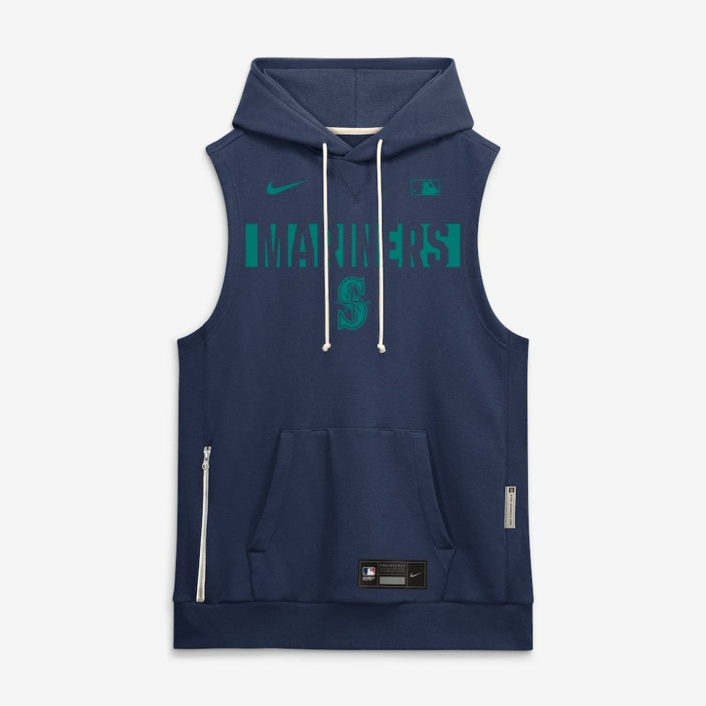 Seattle Mariners Nike Authentic Collection Standard Issue Dri-FIT Sleeveless Hoodie - Navy - Nike Online