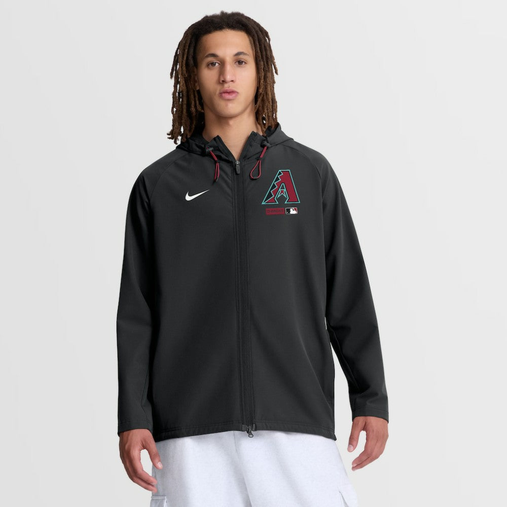 Arizona Diamondbacks Nike Authentic Collection Raglan Therma-FIT Full-Zip Hooded Jacket - Black - Nike Discount