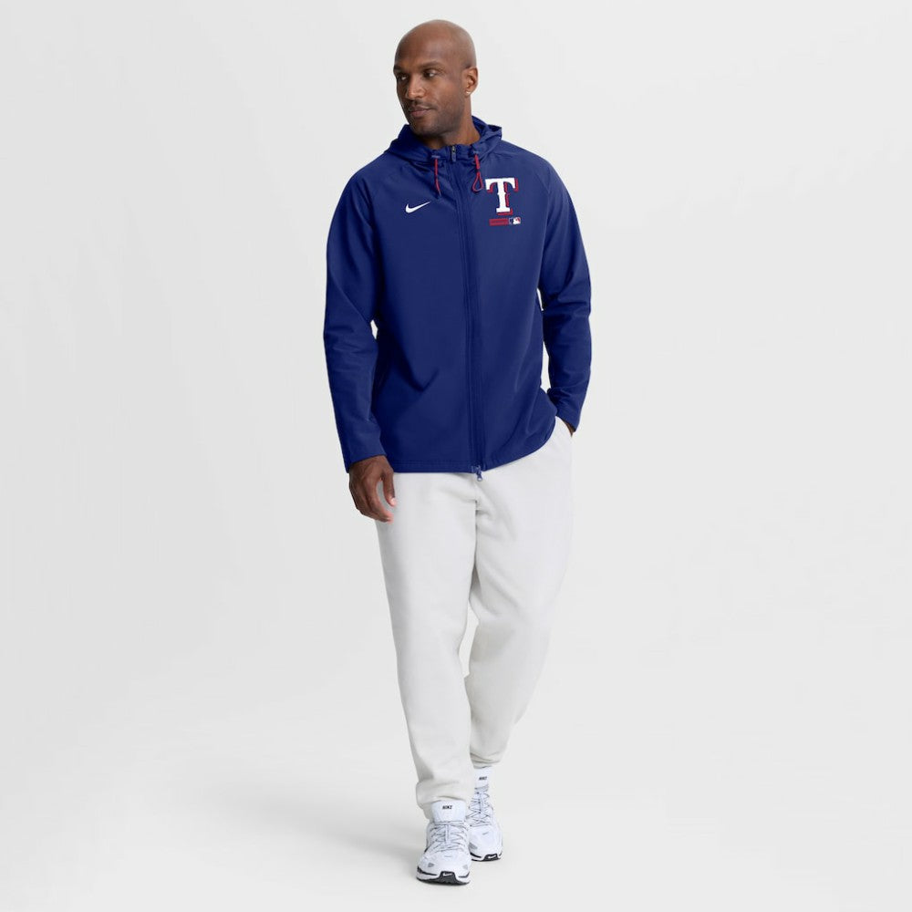 Texas Rangers Nike Authentic Collection Raglan Therma-FIT Full-Zip Hooded Jacket - Royal - Nike Lifestyle
