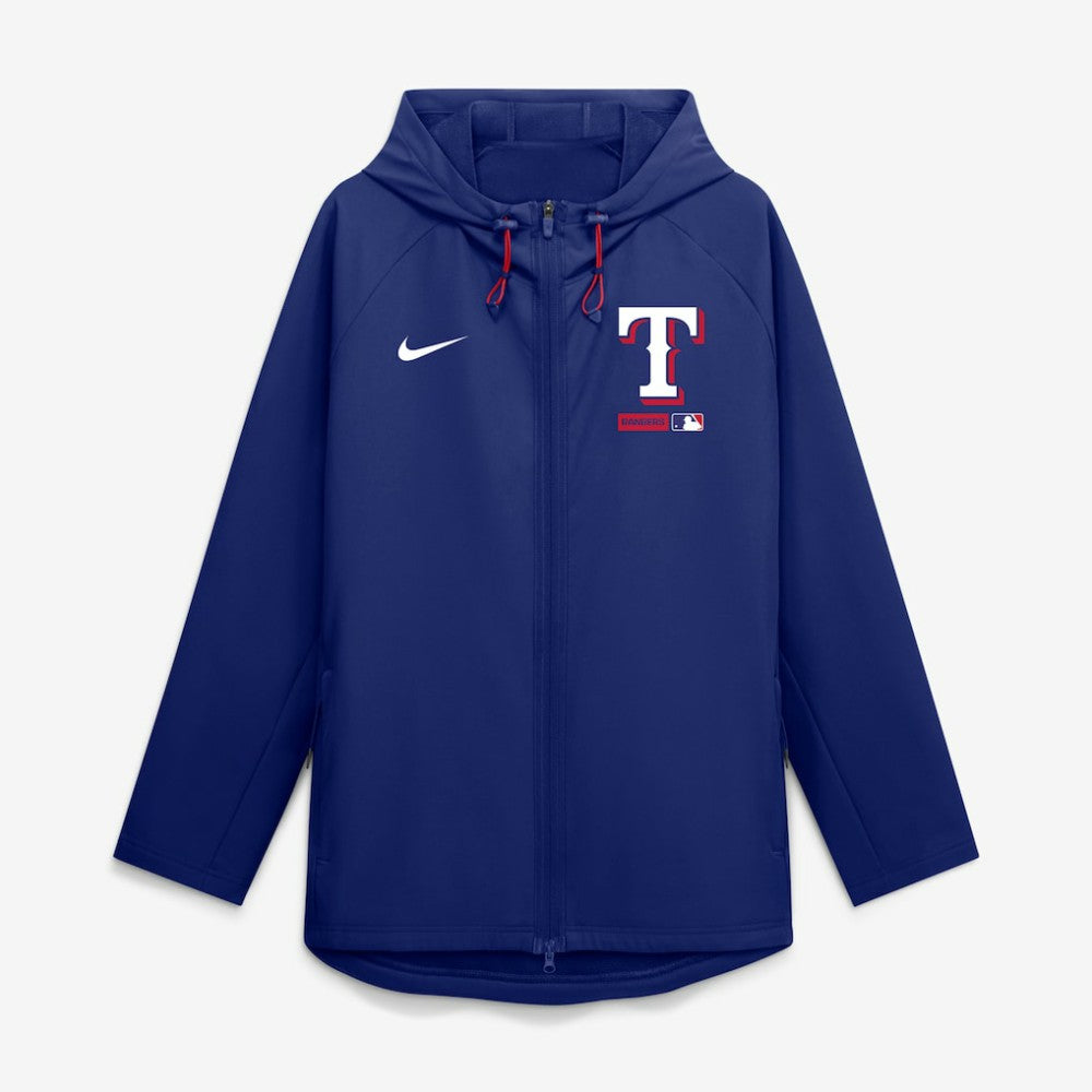 Texas Rangers Nike Authentic Collection Raglan Therma-FIT Full-Zip Hooded Jacket - Royal - Nike Lifestyle