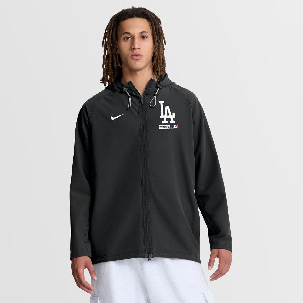 Los Angeles Dodgers Nike Authentic Collection Raglan Therma-FIT Full-Zip Hooded Jacket - Black - Nike Discount