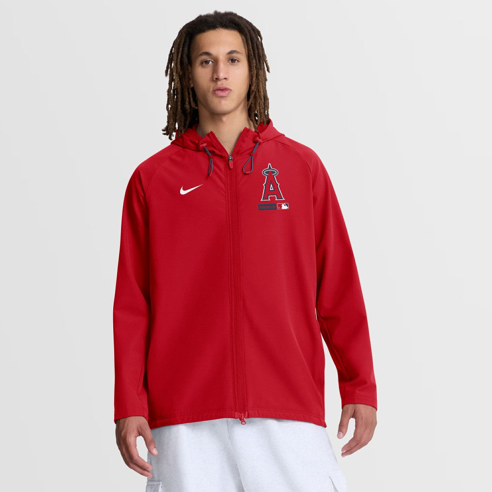 Los Angeles Angels Nike Authentic Collection Raglan Therma-FIT Full-Zip Hooded Jacket - Red - Nike Online
