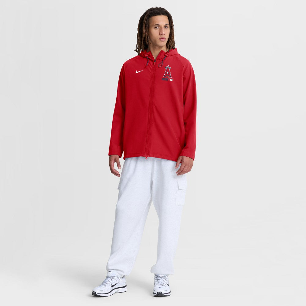 Los Angeles Angels Nike Authentic Collection Raglan Therma-FIT Full-Zip Hooded Jacket - Red - Nike Online