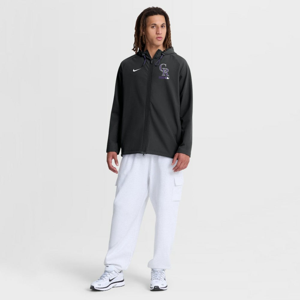 Colorado Rockies Nike Authentic Collection Raglan Therma-FIT Full-Zip Hooded Jacket - Black - Nike Online