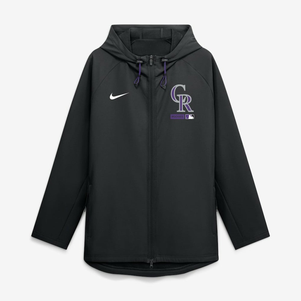 Colorado Rockies Nike Authentic Collection Raglan Therma-FIT Full-Zip Hooded Jacket - Black - Nike Online