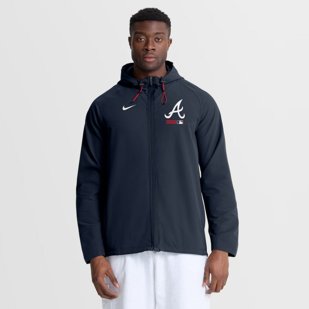 Atlanta Braves Nike Authentic Collection Raglan Therma-FIT Full-Zip Hooded Jacket - Blue - Nike Online