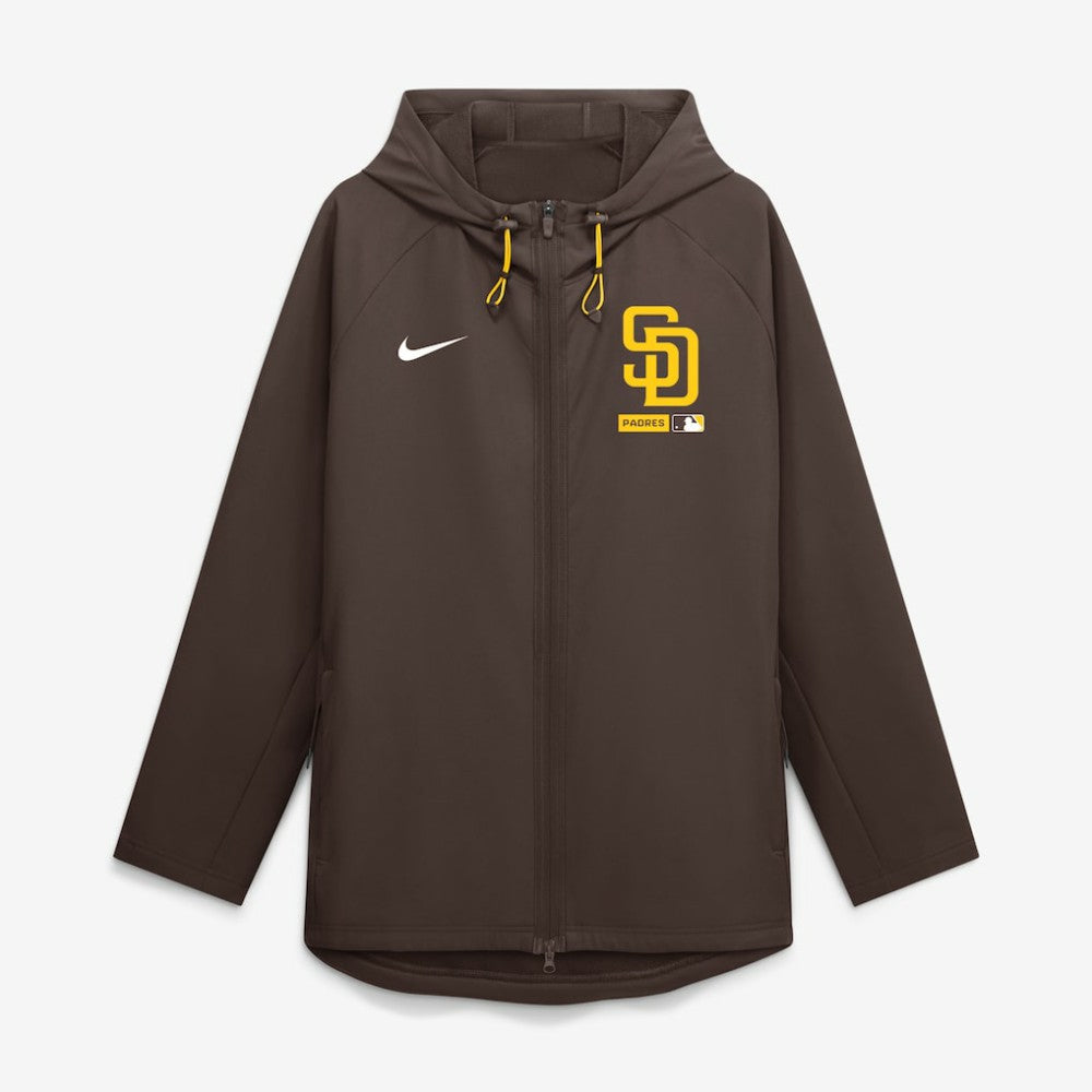 San Diego Padres Nike Authentic Collection Raglan Therma-FIT Full-Zip Hooded Jacket - Brown - Nike Lifestyle