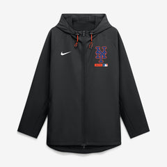 New York Mets Nike Authentic Collection Raglan Therma-FIT Full-Zip Hooded Jacket - Black - Nike Lifestyle