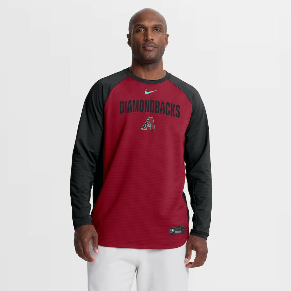 Arizona Diamondbacks Nike Authentic Collection Raglan Dri-FIT Sweatshirt - Red - Nike Lifestyle