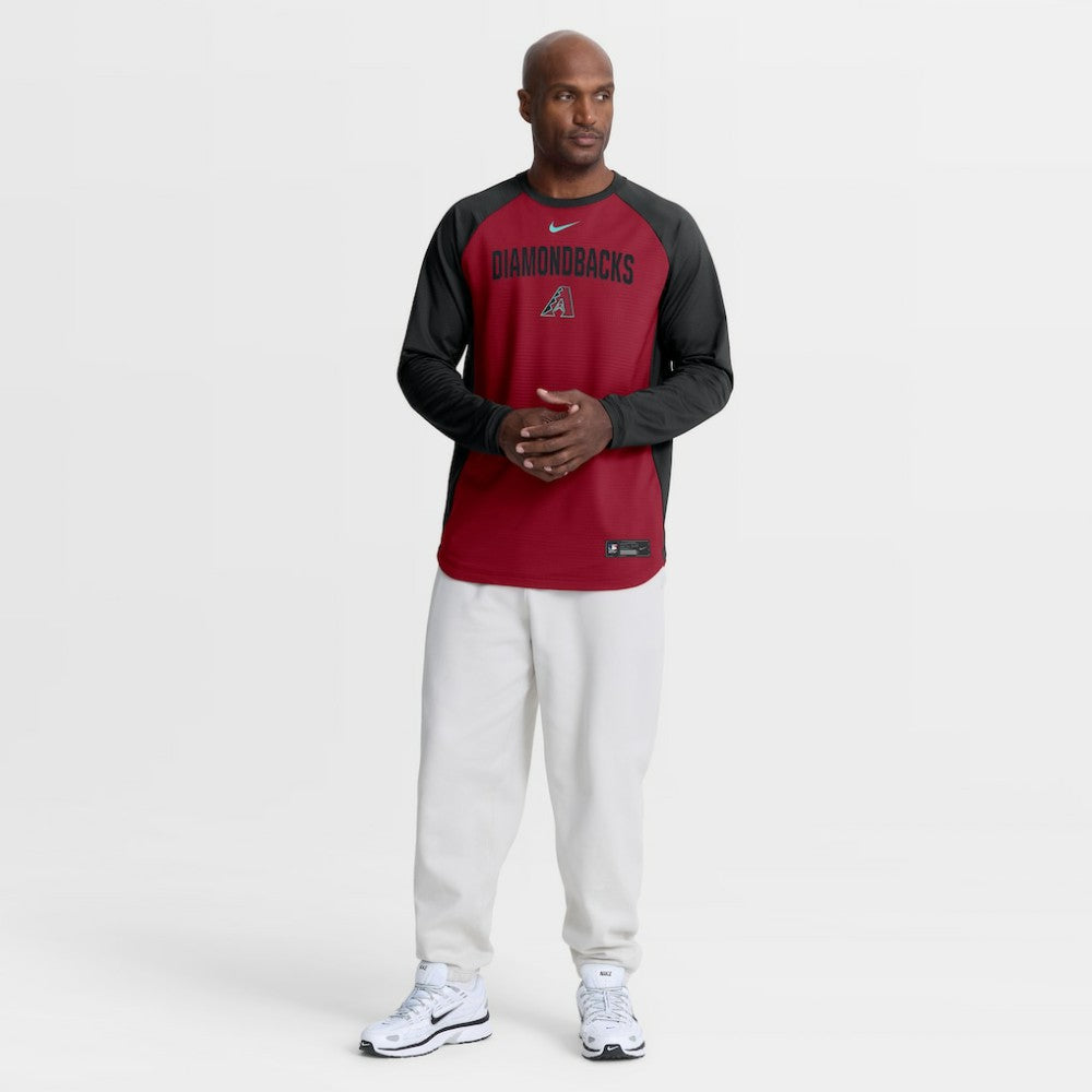 Arizona Diamondbacks Nike Authentic Collection Raglan Dri-FIT Sweatshirt - Red - Nike Lifestyle