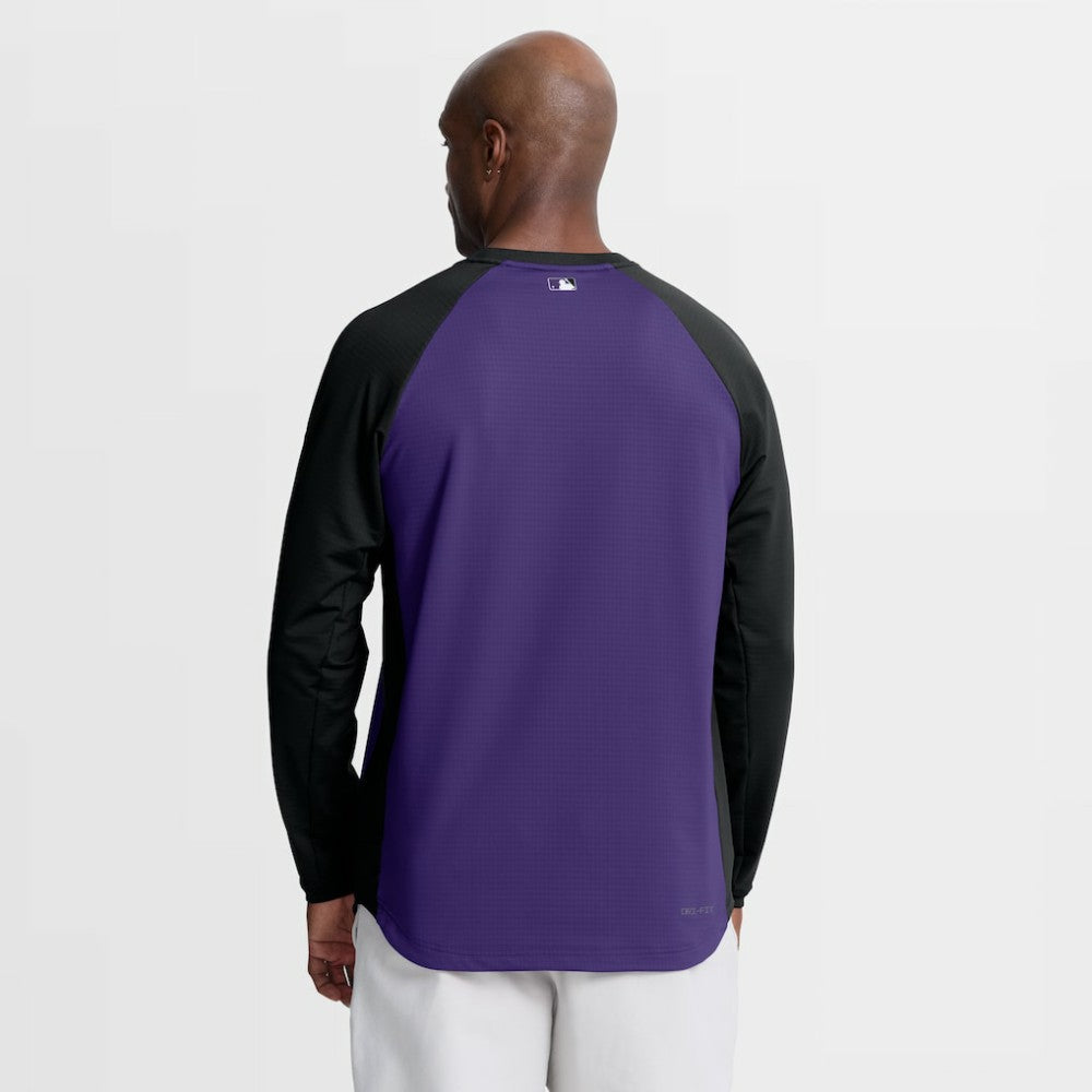 Colorado Rockies Nike Authentic Collection Raglan Dri-FIT Sweatshirt - Purple - Nike Sale