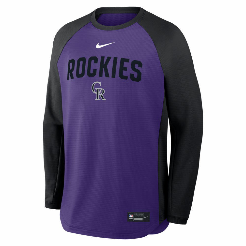 Colorado Rockies Nike Authentic Collection Raglan Dri-FIT Sweatshirt - Purple - Nike Sale