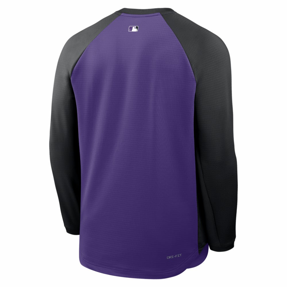 Colorado Rockies Nike Authentic Collection Raglan Dri-FIT Sweatshirt - Purple - Nike Sale