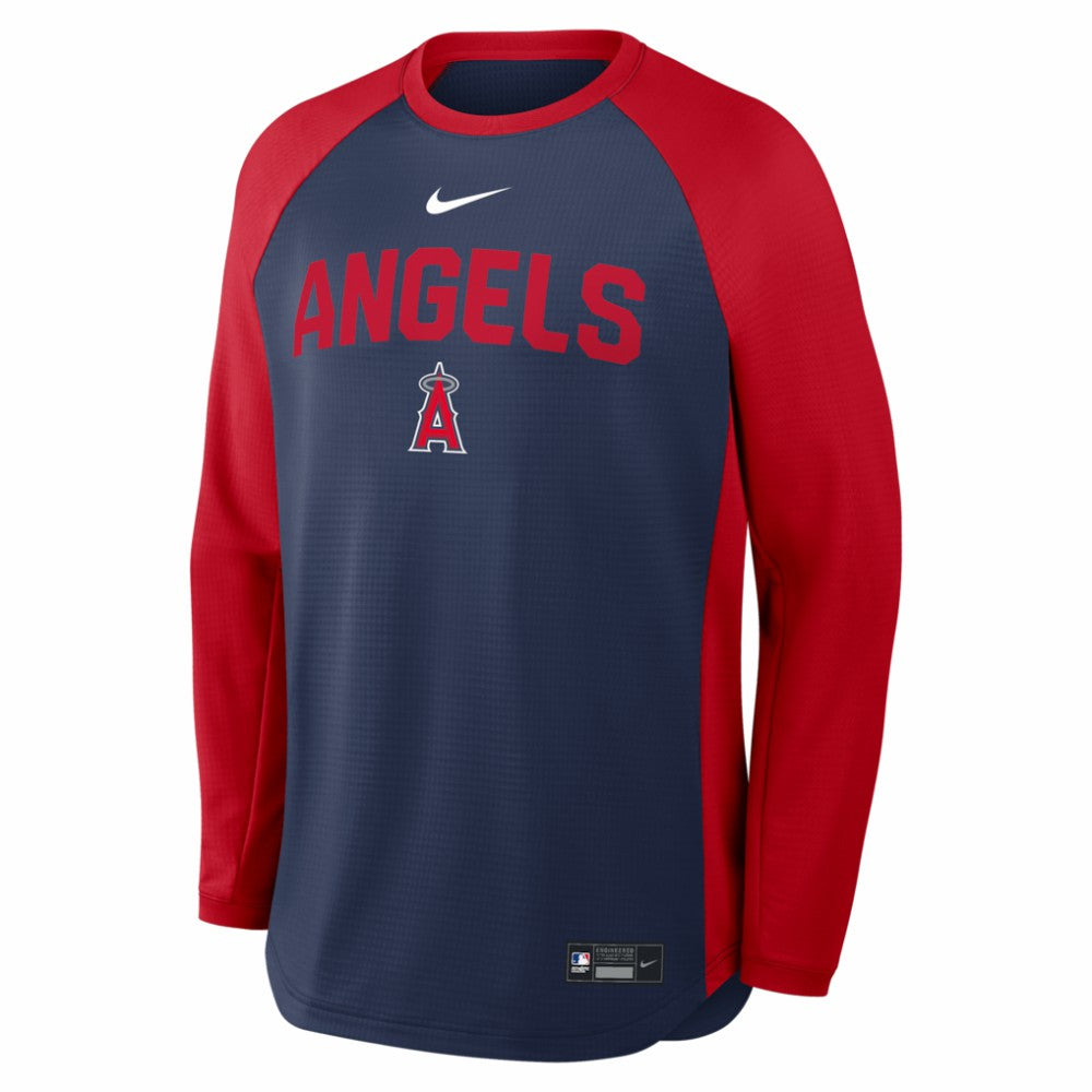 Los Angeles Angels Nike Authentic Collection Raglan Dri-FIT Sweatshirt - Navy - Nike Lifestyle