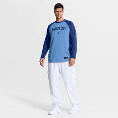 Kansas City Royals Nike Authentic Collection Raglan Dri-FIT Sweatshirt - Light Blue - Nike Sale
