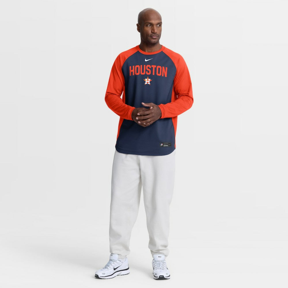 Houston Astros Nike Authentic Collection Raglan Dri-FIT Sweatshirt - Navy - Nike Lifestyle
