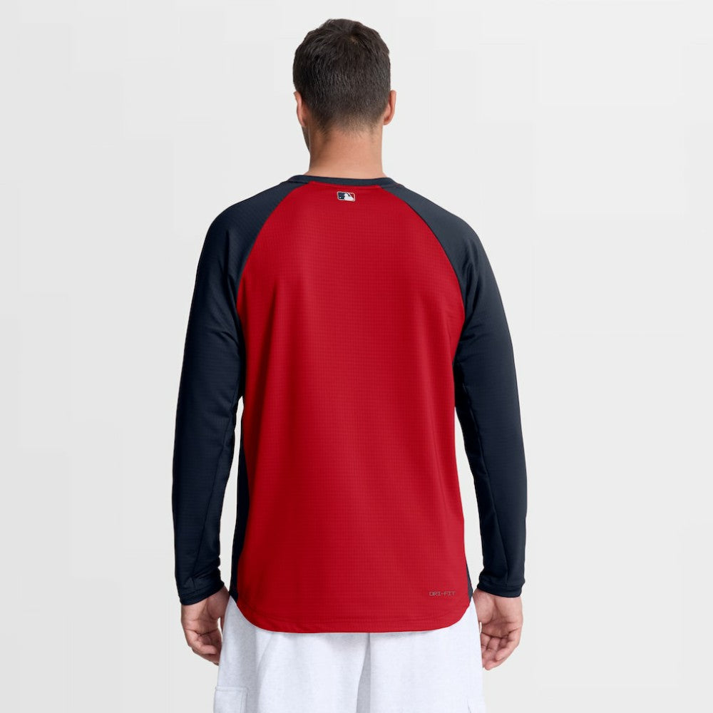 Atlanta Braves Nike Authentic Collection Raglan Dri-FIT Sweatshirt - Red - Nike on Sale