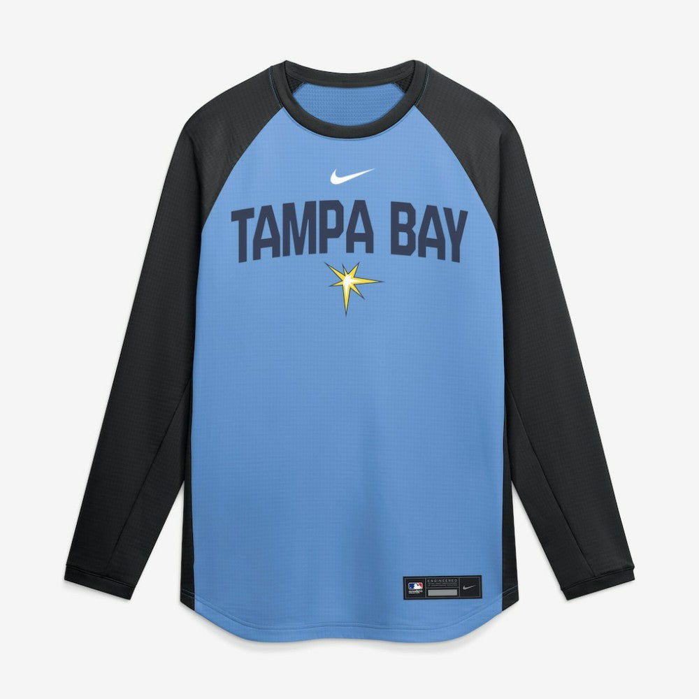 Tampa Bay Rays Nike Authentic Collection Raglan Dri-FIT Sweatshirt - Light Blue - Nike Online