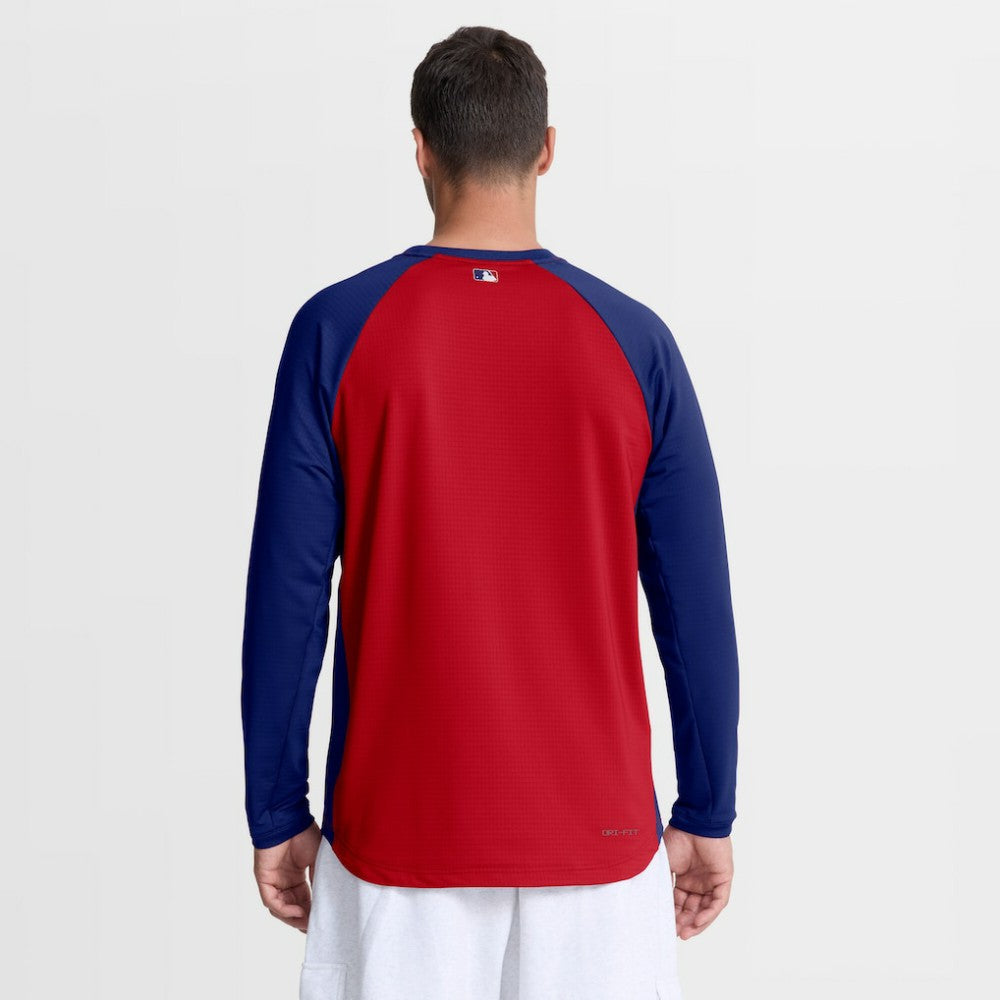 Texas Rangers Nike Authentic Collection Raglan Dri-FIT Sweatshirt - Red - Nike on Sale